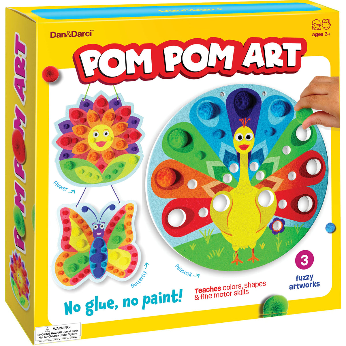 Dan & Darci Pom Pom Arts & Crafts Kit for Toddlers – Fine Motor & Sensory Play (Ages 3–6)