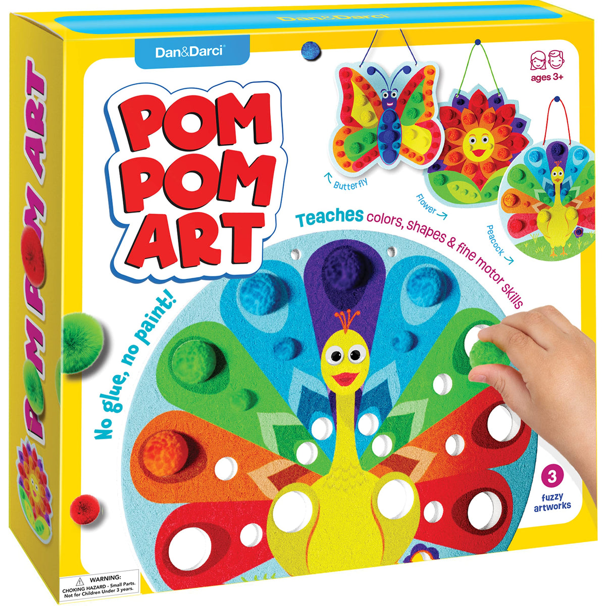 Dan & Darci Pom Pom Arts & Crafts Kit for Toddlers – Fine Motor & Sensory Play (Ages 3–6)