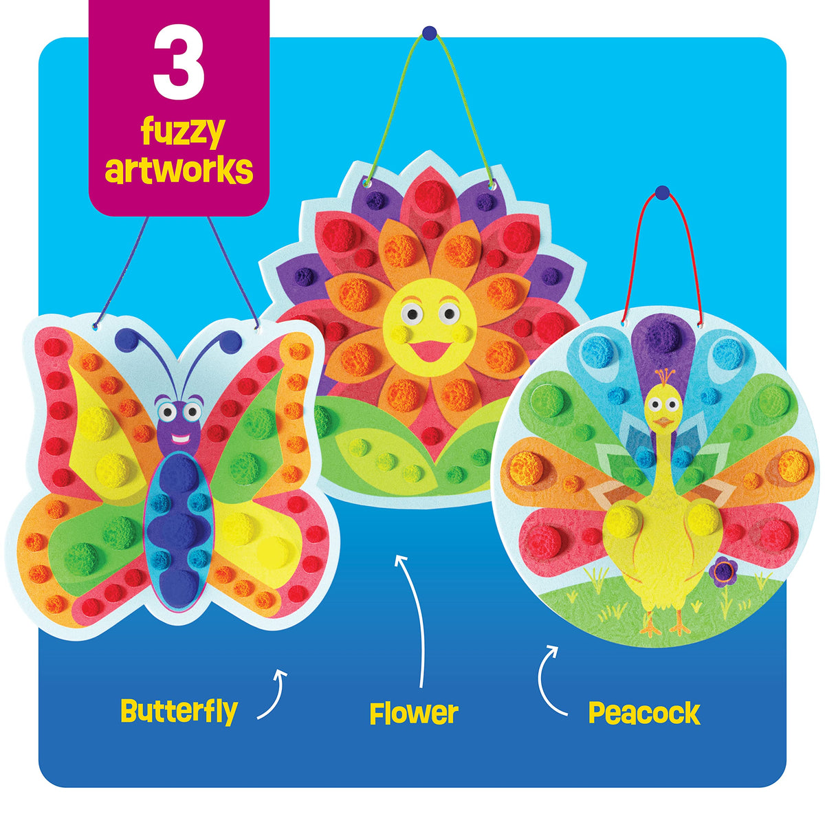 Dan & Darci Pom Pom Arts & Crafts Kit for Toddlers – Fine Motor & Sensory Play (Ages 3–6)