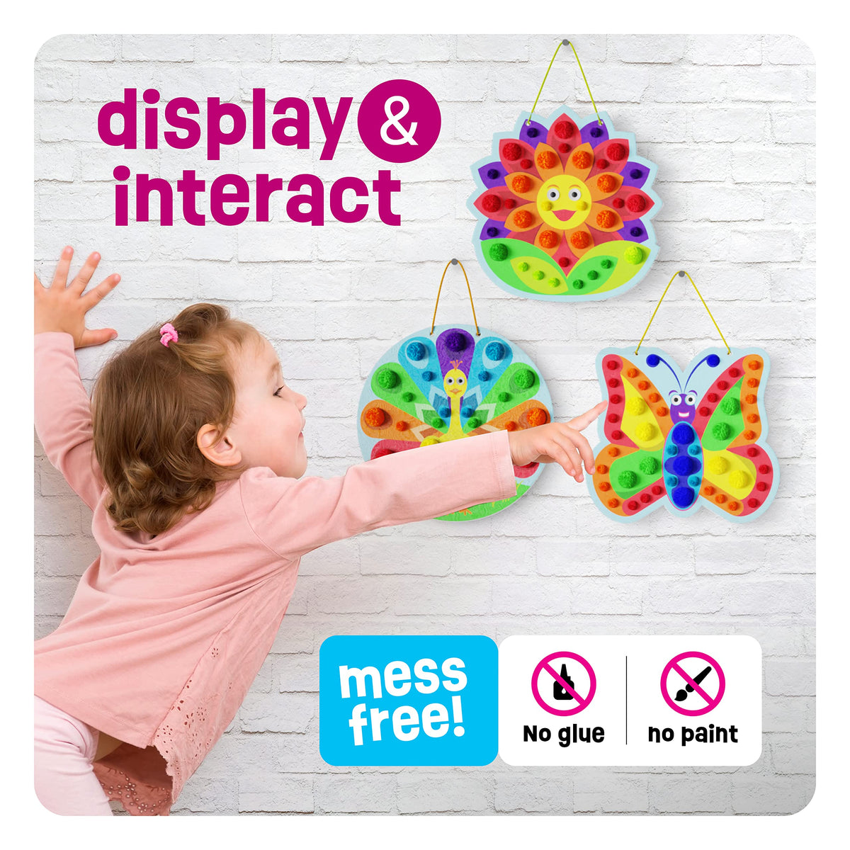 Dan & Darci Pom Pom Arts & Crafts Kit for Toddlers – Fine Motor & Sensory Play (Ages 3–6)