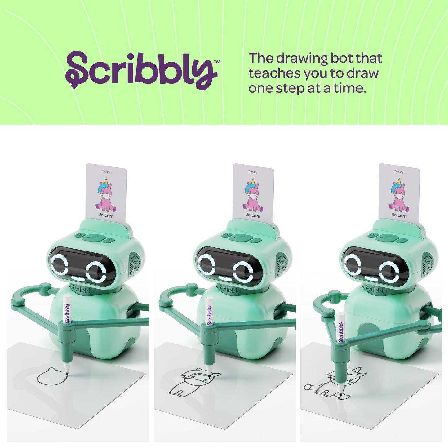 Dan&Darci Scribbly Drawing Robot for Kids – Interactive, Screen-Free Art Toy