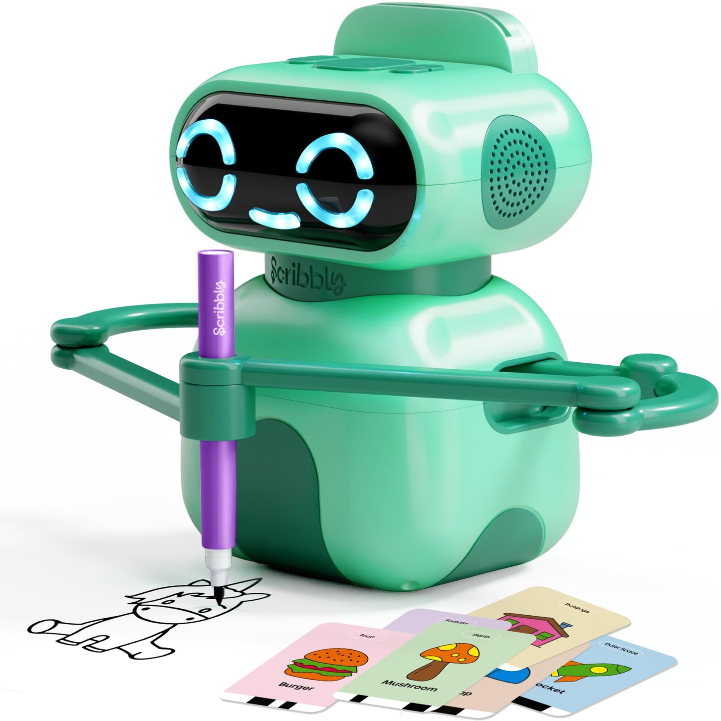 Dan&Darci Scribbly Drawing Robot for Kids – Interactive, Screen-Free Art Toy