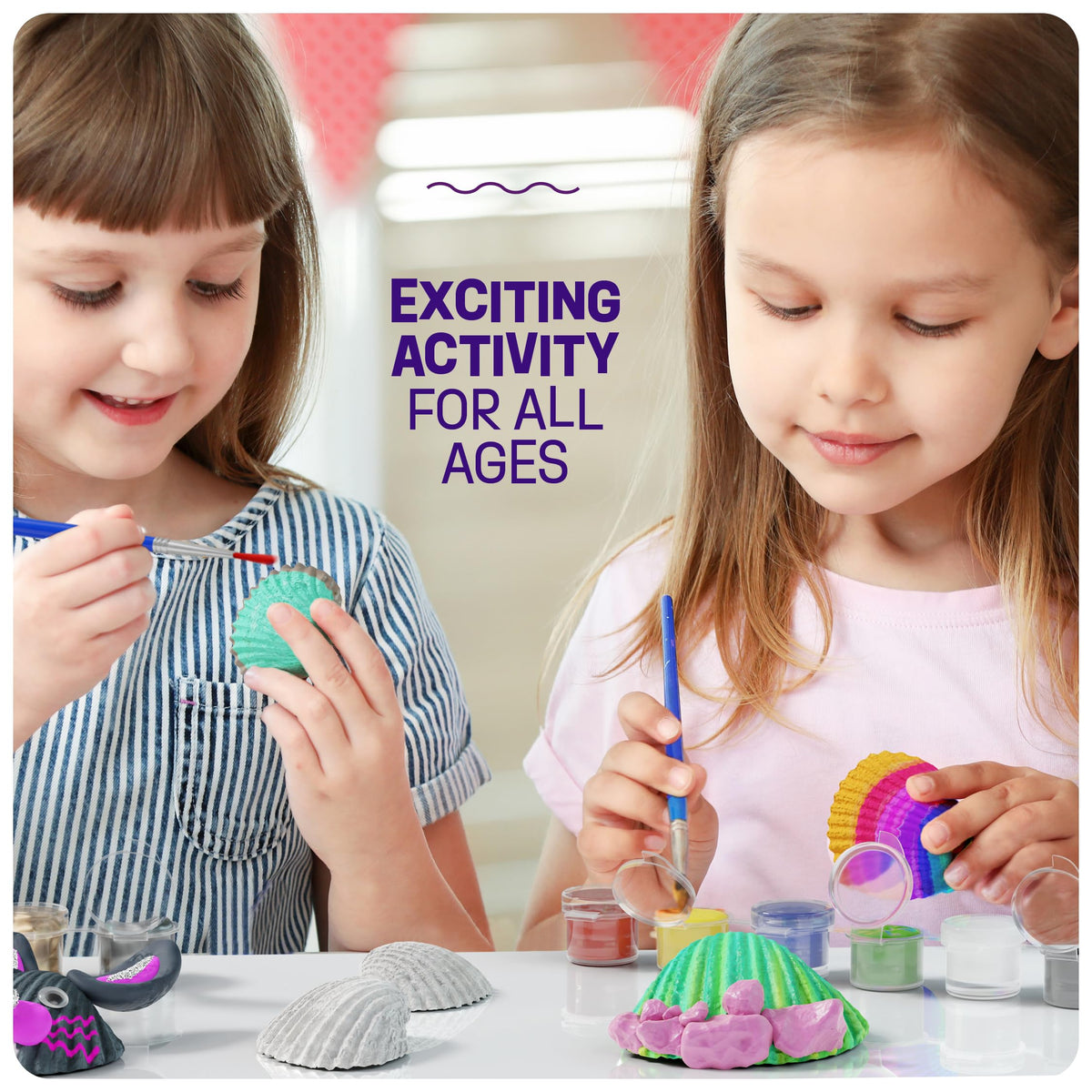 Dan&Darci Kids Sea Shell Painting Kit – Creative Seashell Crafts for Ages 6-12