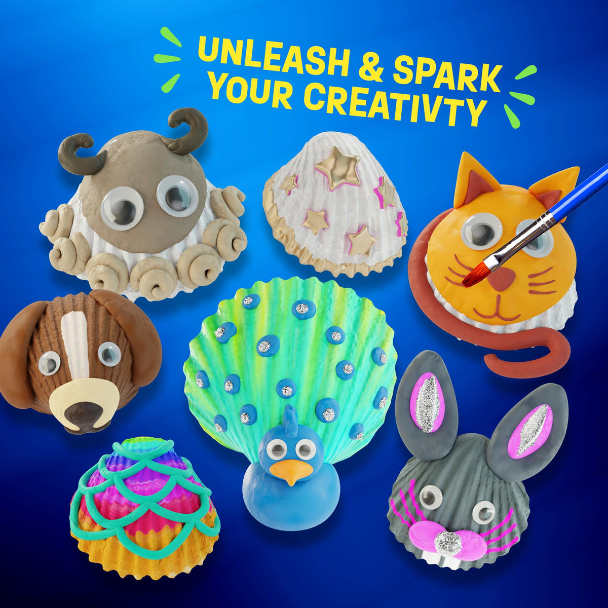 Dan&Darci Kids Sea Shell Painting Kit – Creative Seashell Crafts for Ages 6-12