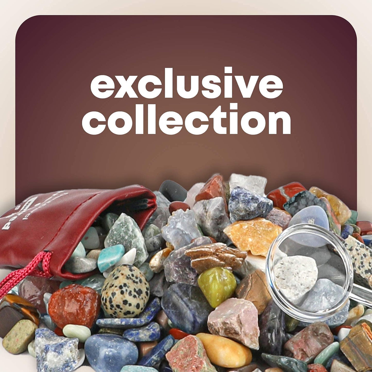 Dan&Darci Rock Collection for Kids – 250+ Rocks, Gemstones & Fossils (2 Lbs) | Geology STEM Toys for Ages 6+