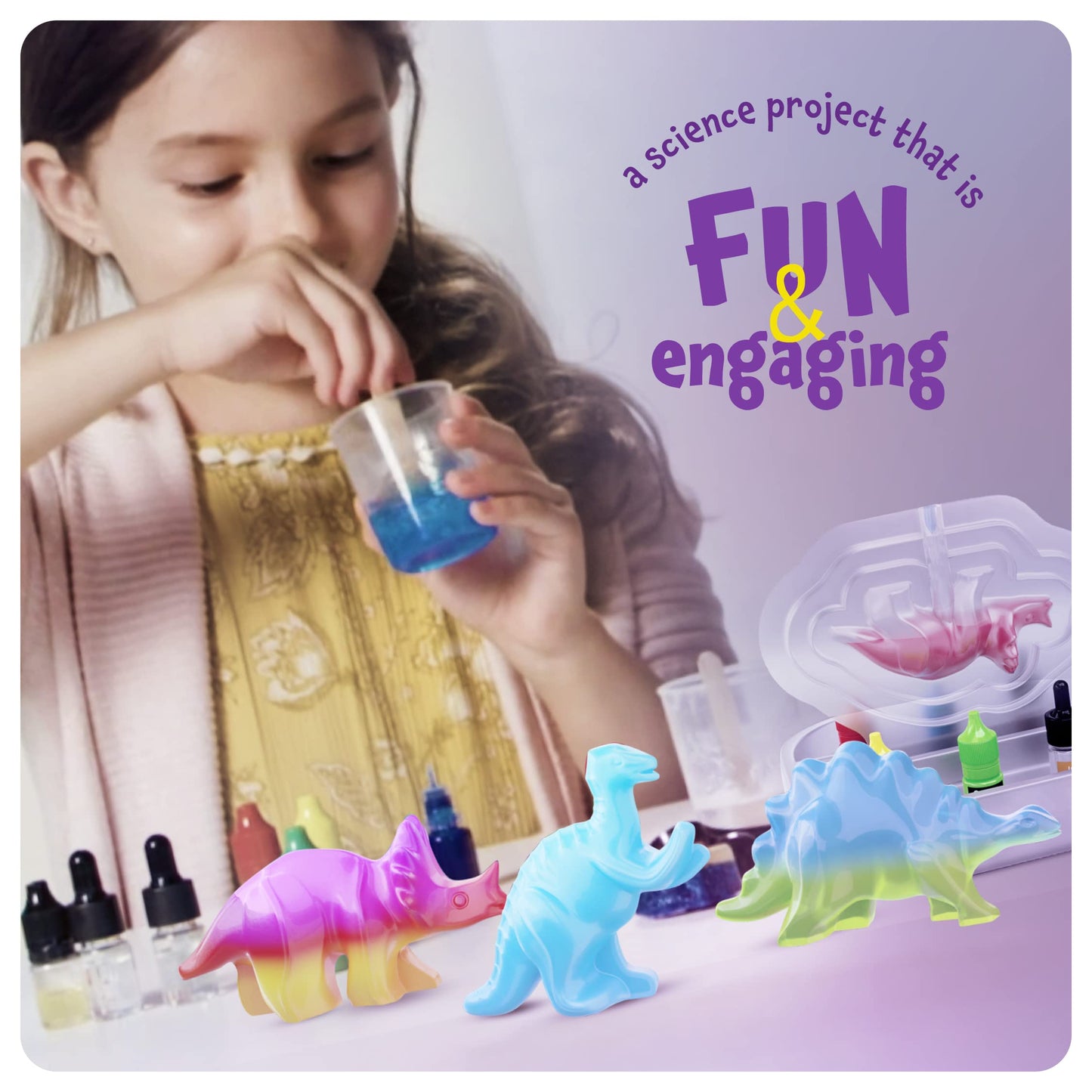 Dan&Darci Dino Soap Making Kit for Kids – Dinosaur Science Craft