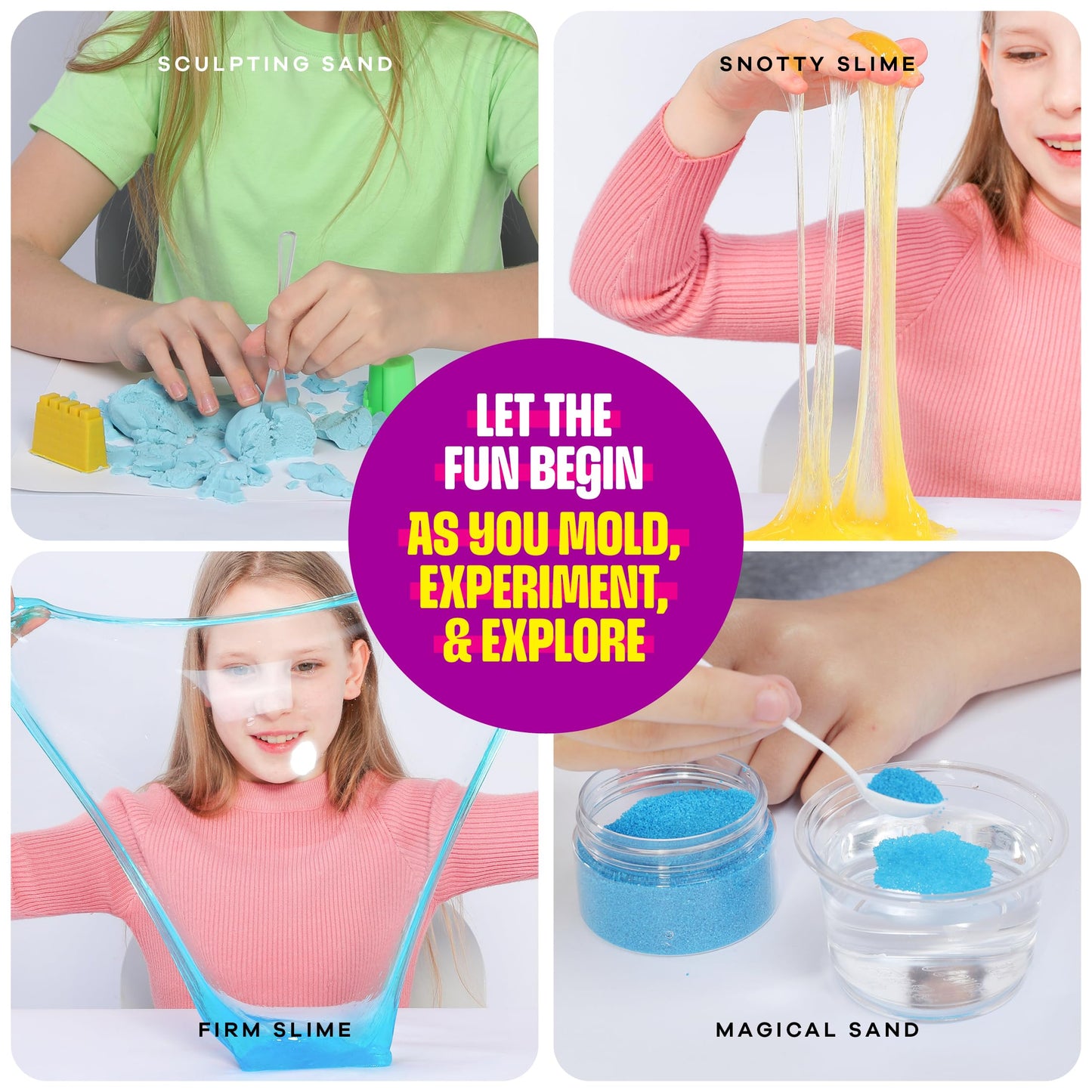 Dan&Darci Slime, Putty & Sand Sensory Science Kit for Kids 8–12