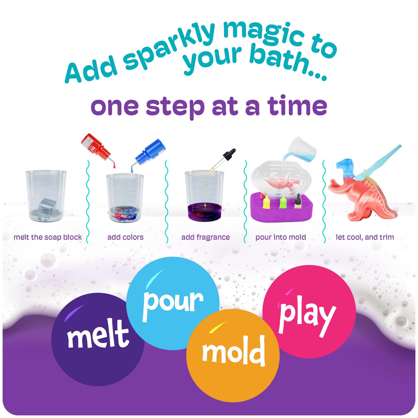 Dan&Darci Dino Soap Making Kit for Kids – Dinosaur Science Craft
