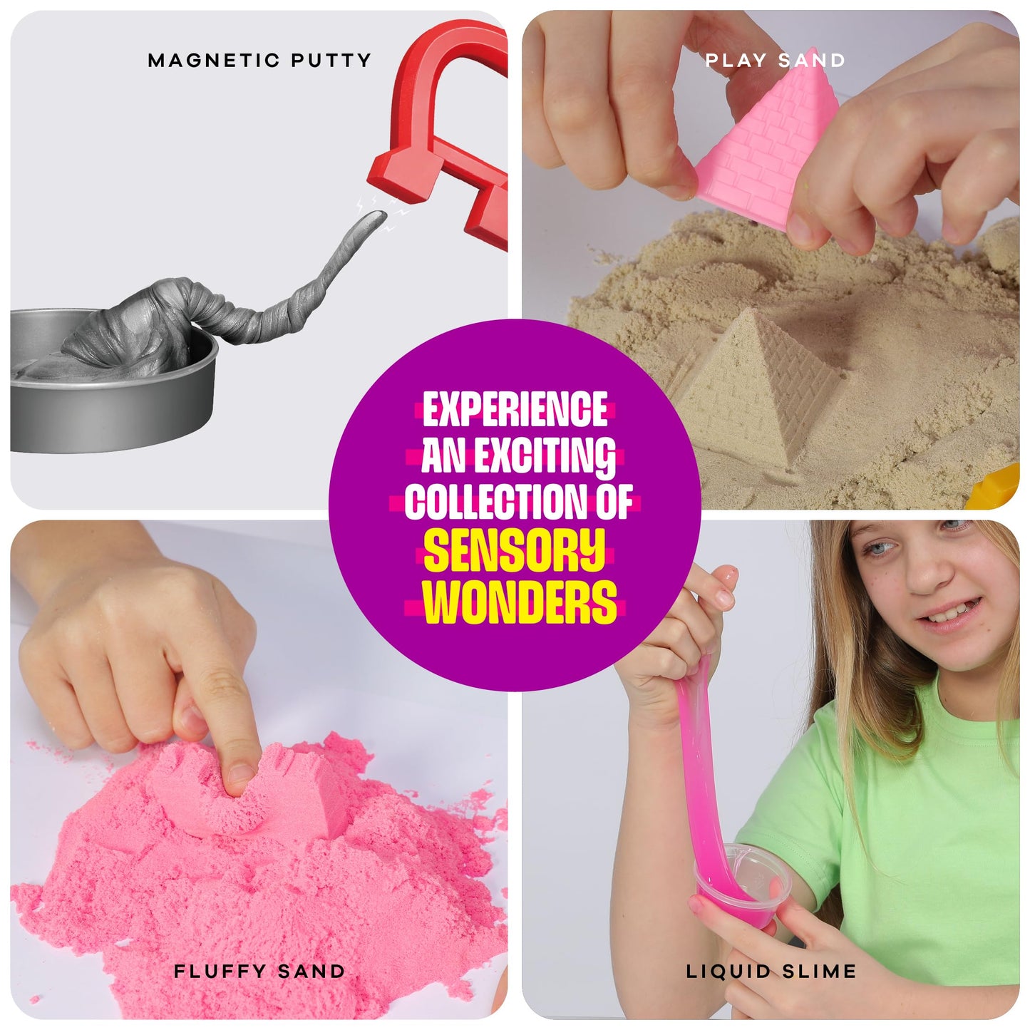Dan&Darci Slime, Putty & Sand Sensory Science Kit for Kids 8–12