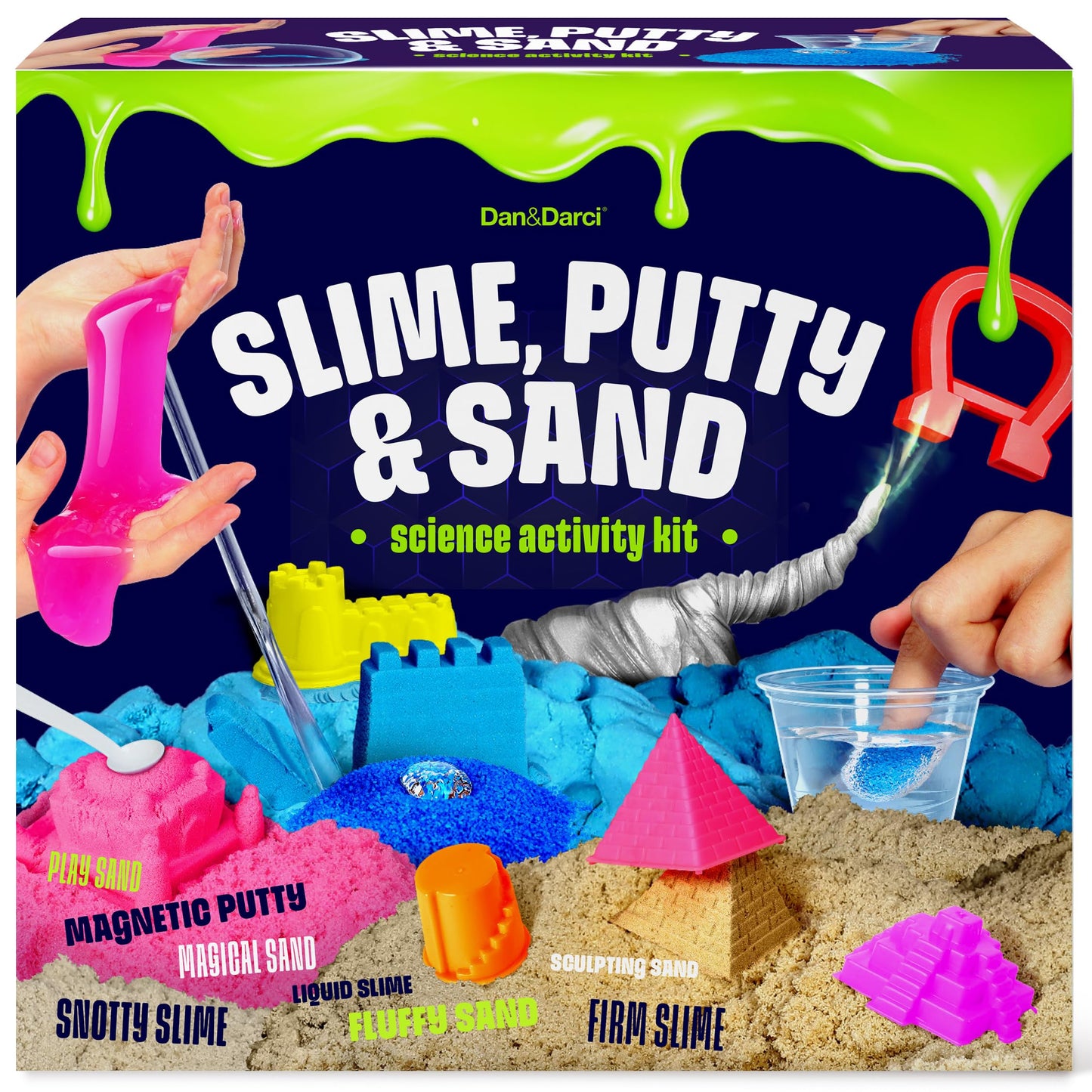 Dan&Darci Slime, Putty & Sand Sensory Science Kit for Kids 8–12