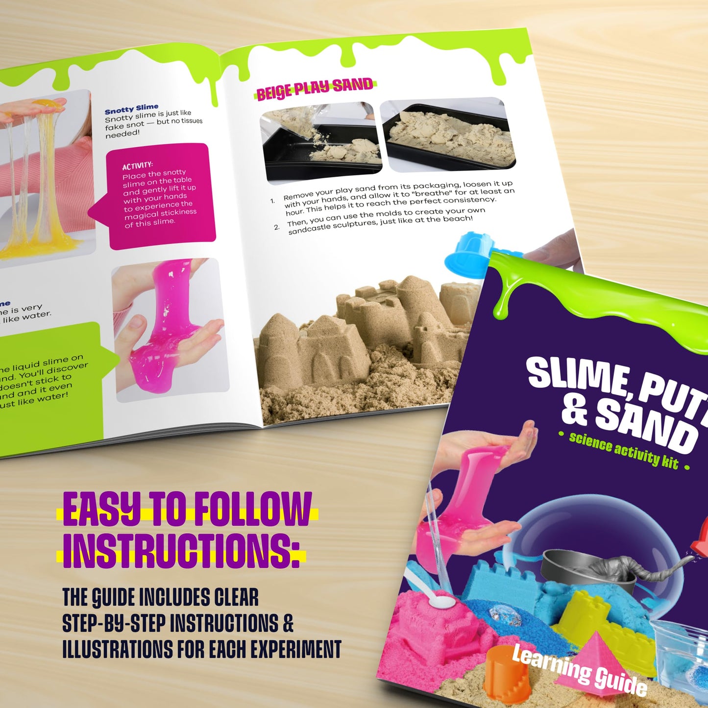 Dan&Darci Slime, Putty & Sand Sensory Science Kit for Kids 8–12