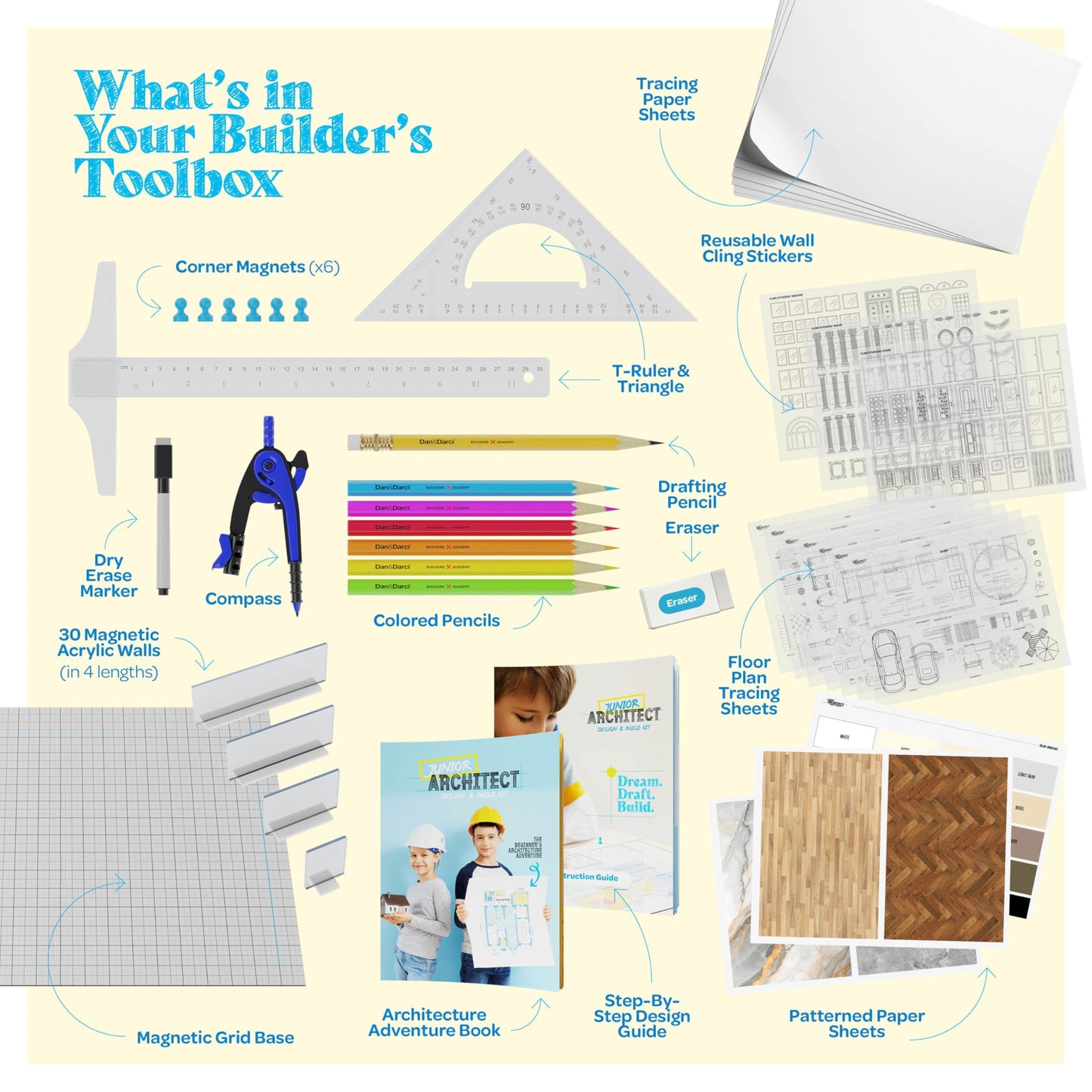 Dan&Darci Architecture Kit for Kids – Magnetic Design Studio for Ages 8-13