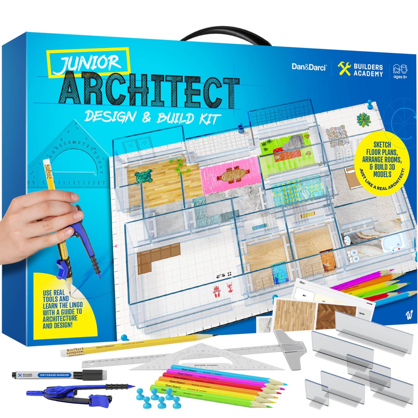 Dan&Darci Architecture Kit for Kids – Magnetic Design Studio for Ages 8-13