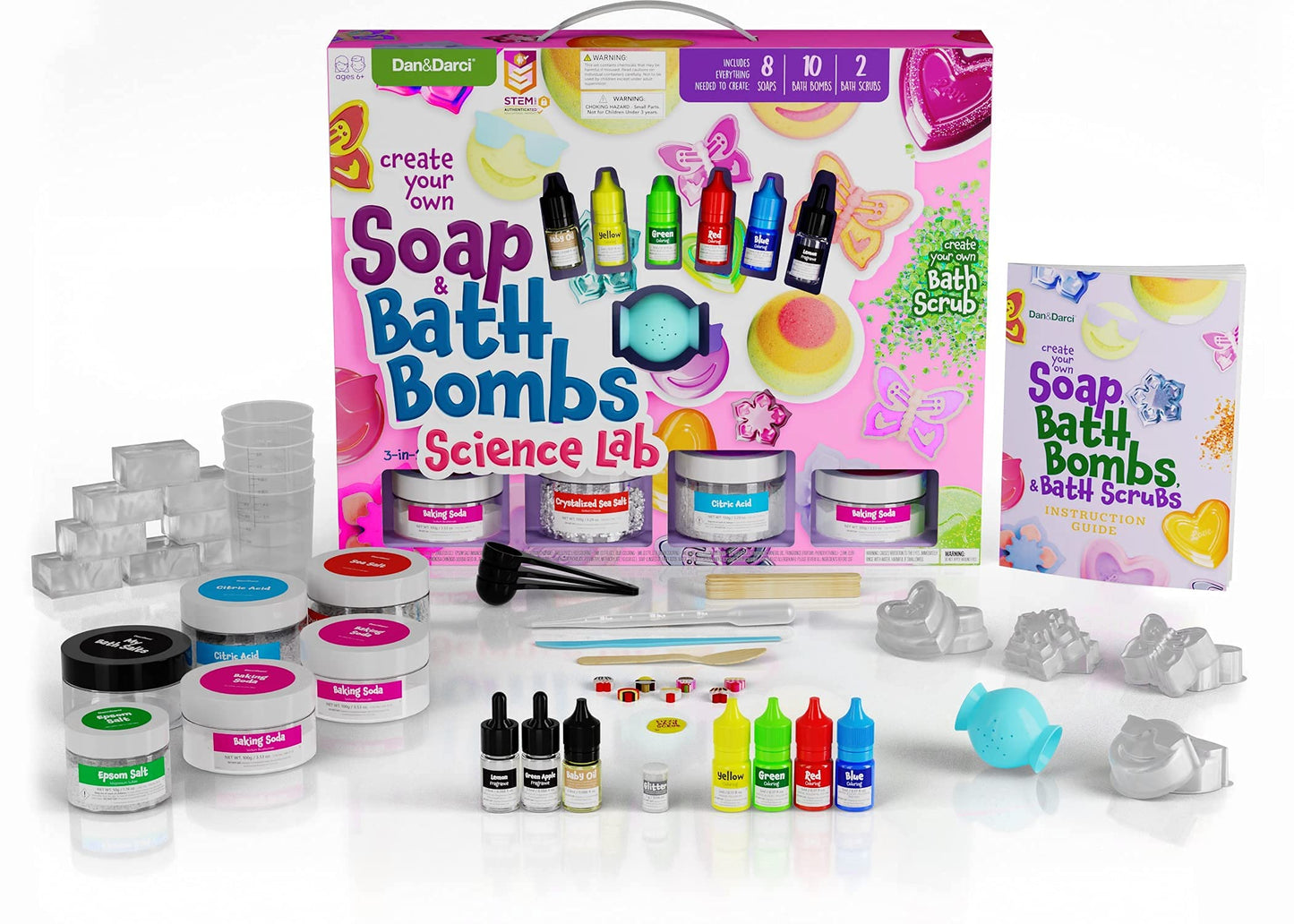 Dan&Darci Soap & Bath Bomb Making Kit for Kids — 3-in-1 Spa Science Kit