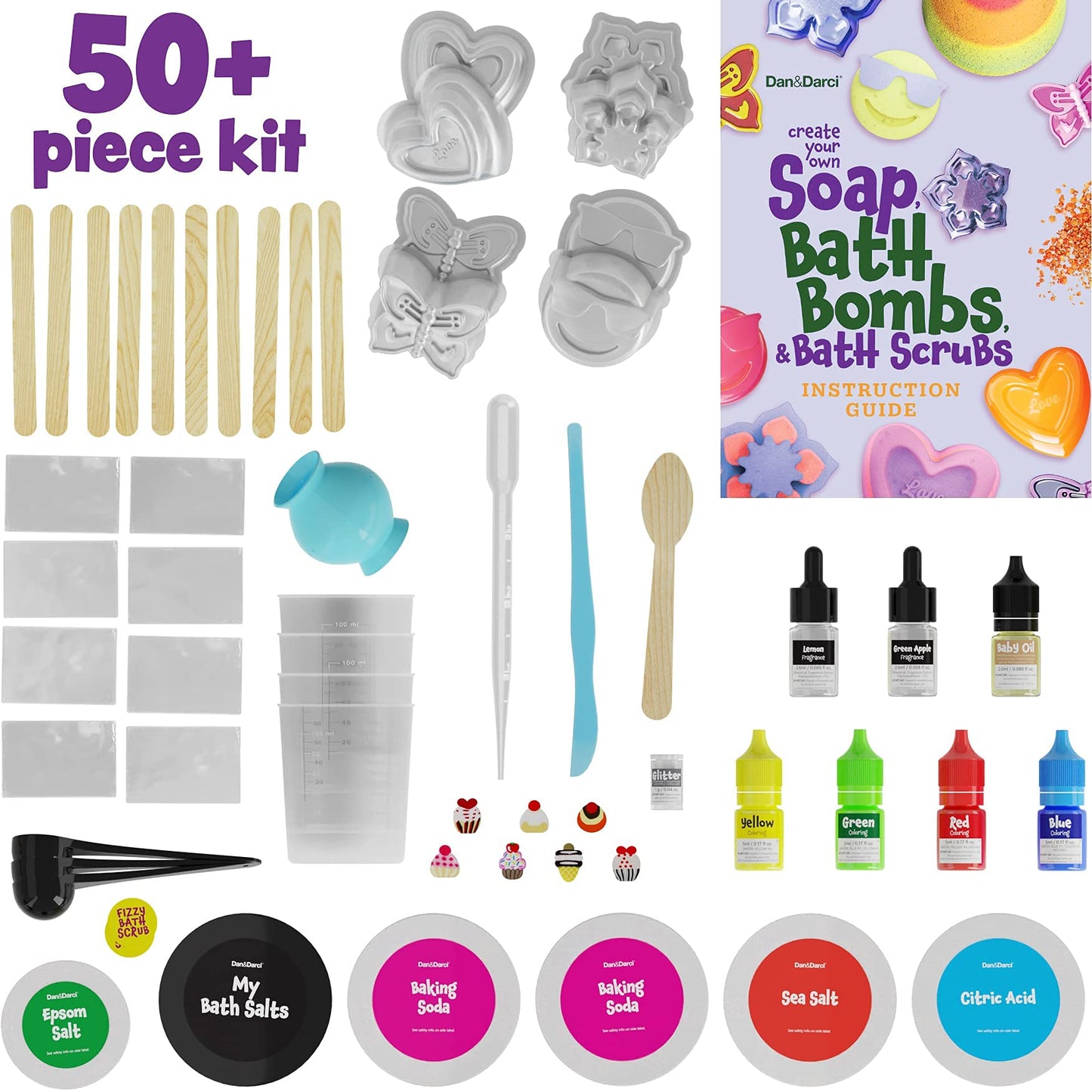 Dan&Darci Soap & Bath Bomb Making Kit for Kids — 3-in-1 Spa Science Kit
