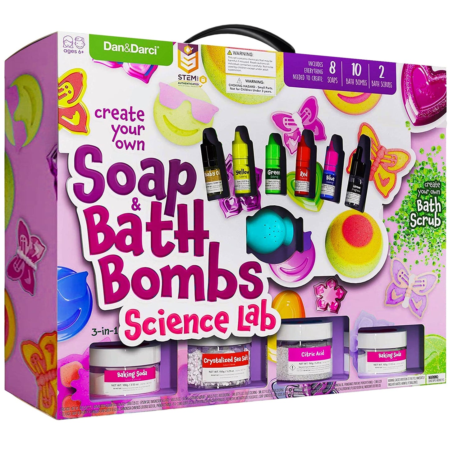 Dan&Darci Soap & Bath Bomb Making Kit for Kids — 3-in-1 Spa Science Kit