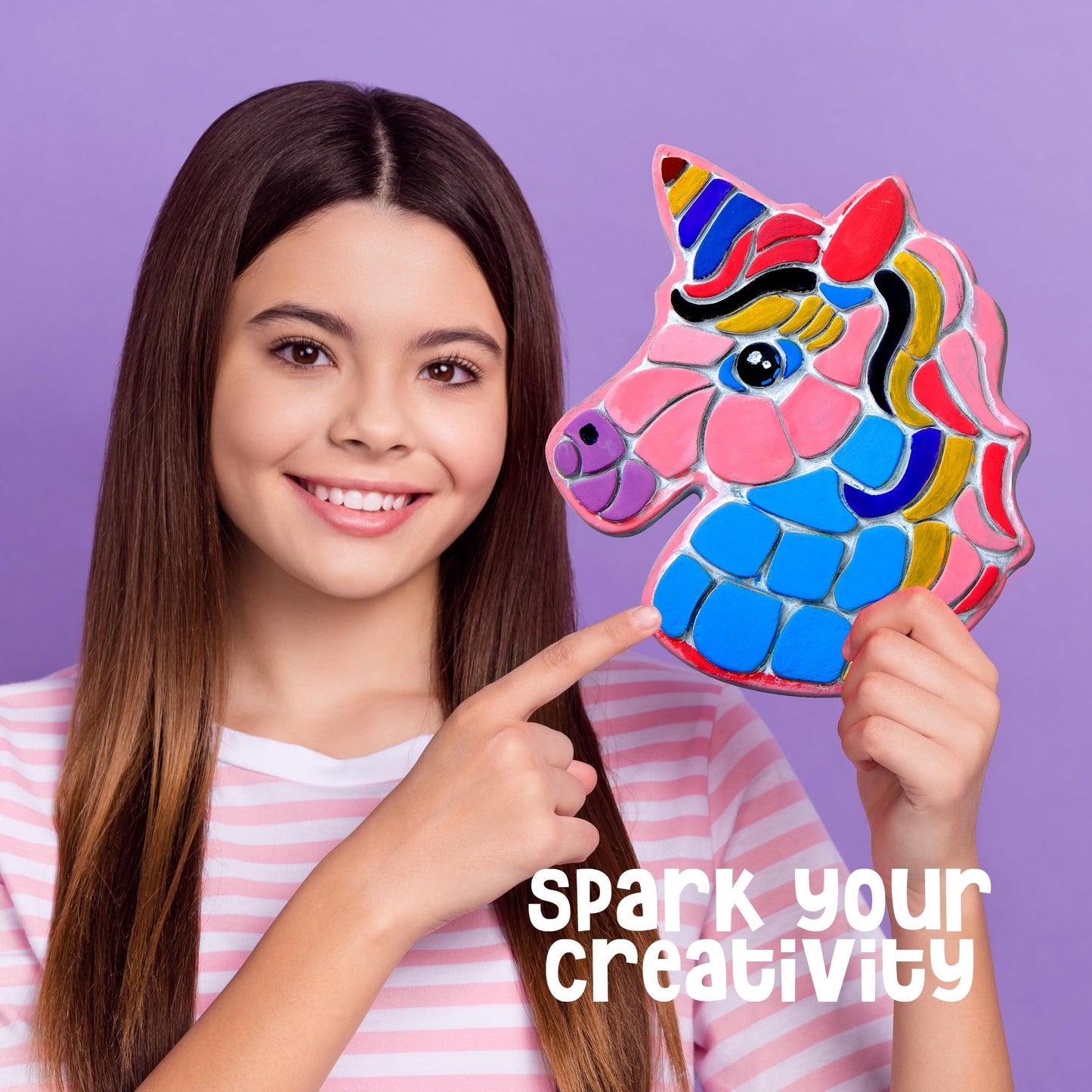 Dan&Darci Stepping Stones Painting Kit for Kids - Unicorn Garden Stones