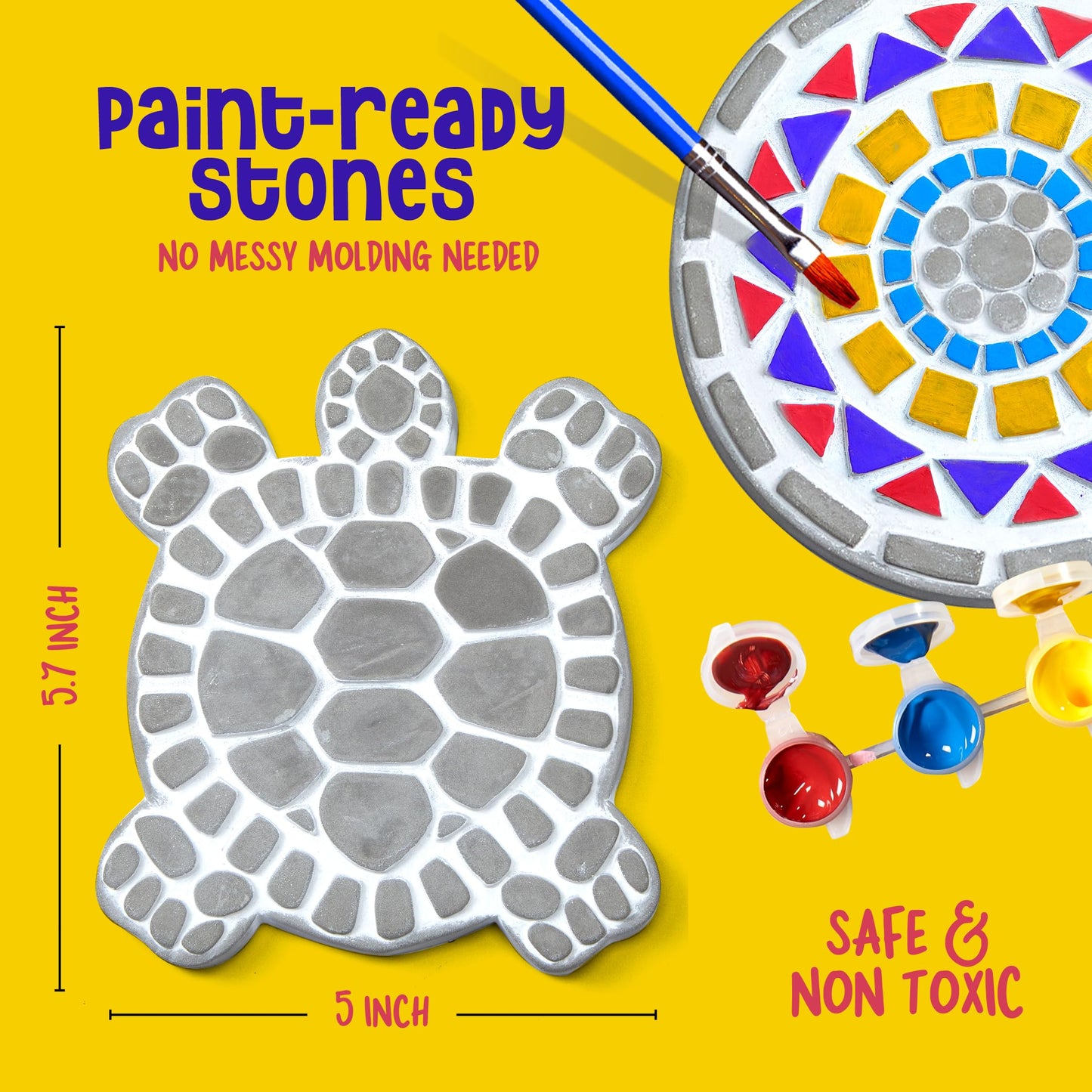 Dan&Darci Stepping Stones Painting Kit for Kids - Unicorn Garden Stones