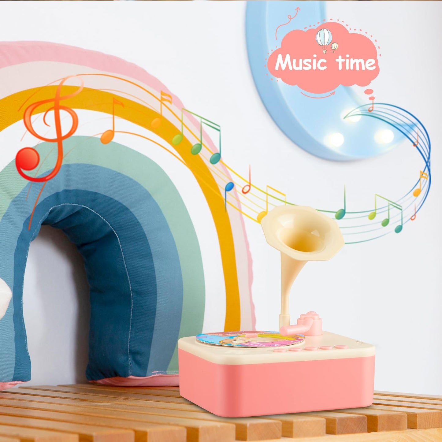 DANGKAEN Dreamy Pink Gramophone - Toddlers Musical Toy with 99 Cards (Stories, Songs & Audiobooks)
