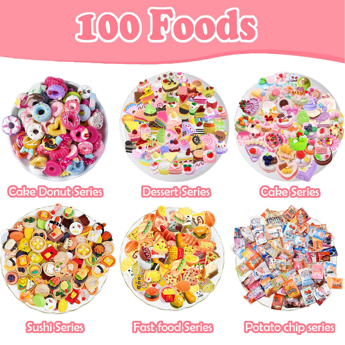 Daniel Axel 150Pcs Miniature Food & Drink Dollhouse Kit – 1:12 Pretend Kitchen Accessories