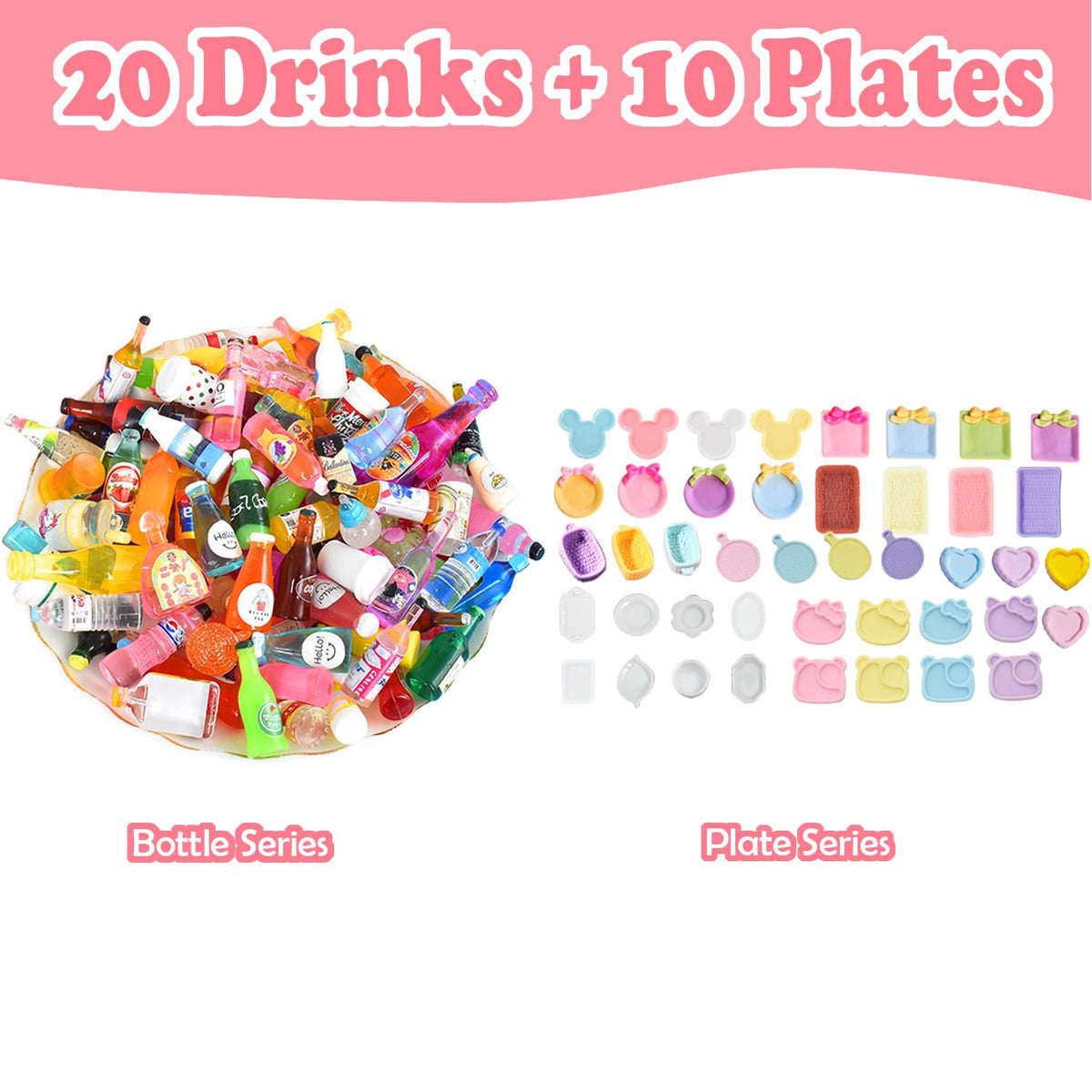 Daniel Axel 150Pcs Miniature Food & Drink Dollhouse Kit – 1:12 Pretend Kitchen Accessories