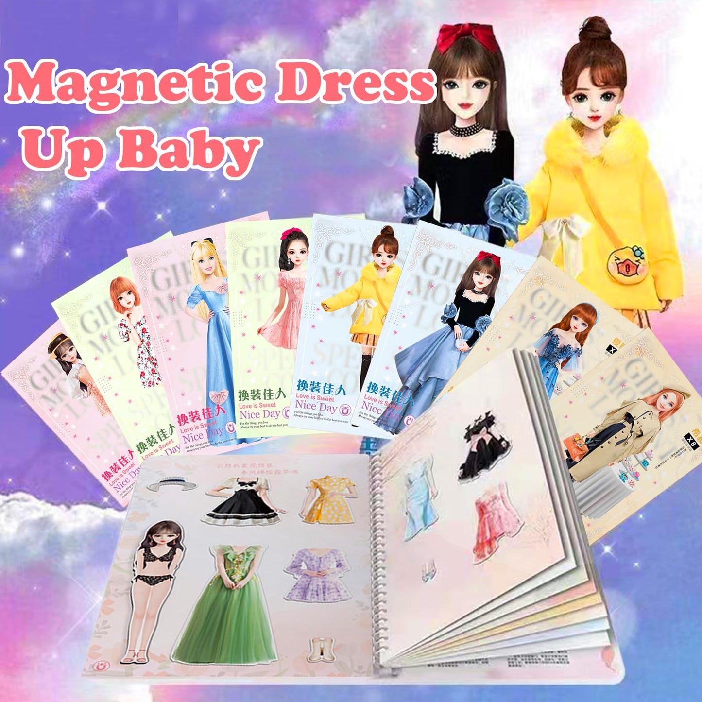 Daniel Axel Magnetic Princess Dress Up Paper Doll Set – Creative Magnetic Fashion Play for Kids 3+