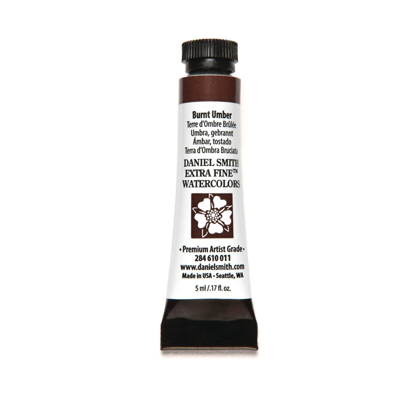 Daniel Smith 284610011 Extra Fine Watercolors – Burnt Umber (5ml Tube)