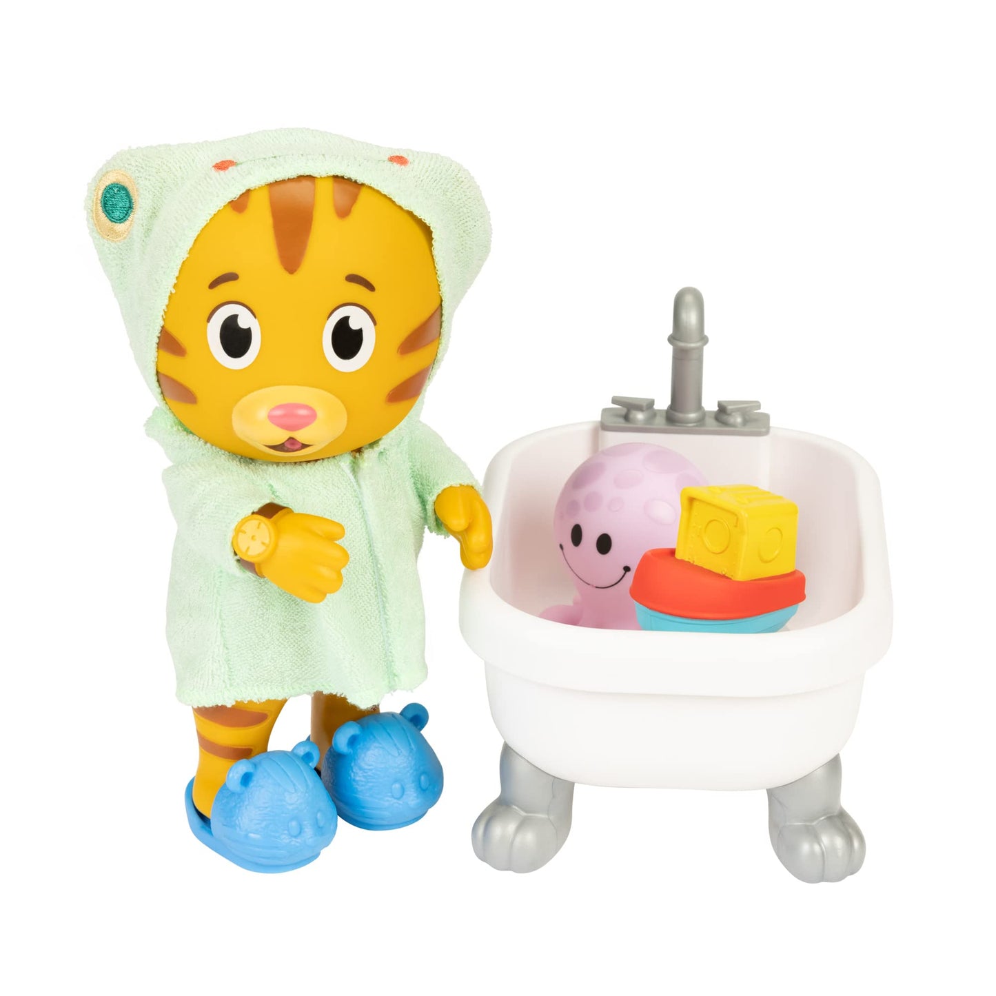 Daniel Tiger's Neighborhood Bath Time Figure – 7-Inch Tall, Articulated with Robe & Slippers