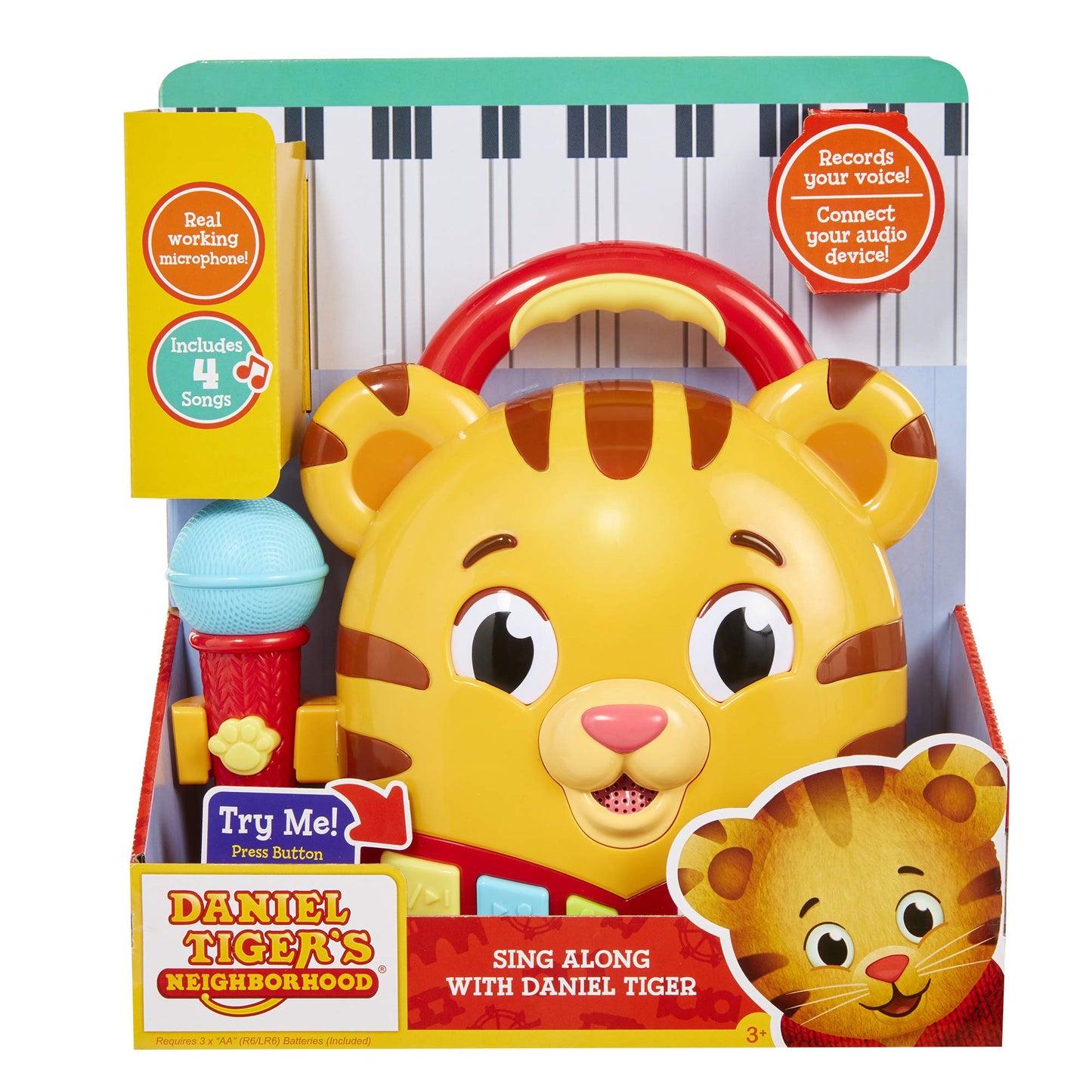 Daniel Tiger's Neighborhood Sing Along with Toy – Real Microphone, Record & Playback