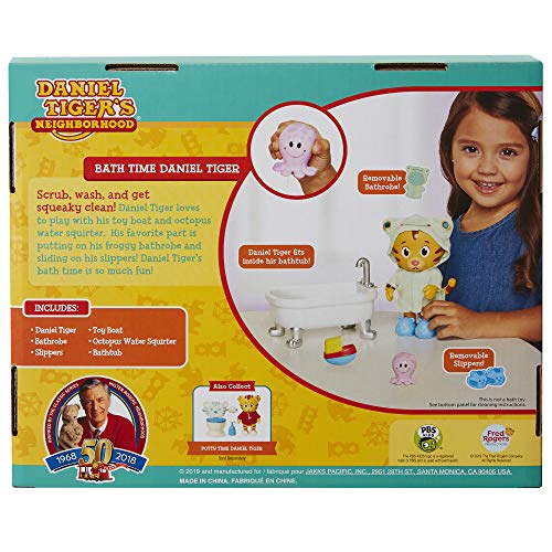 Daniel Tiger's Neighborhood Bath Time Figure – 7-Inch Tall, Articulated with Robe & Slippers