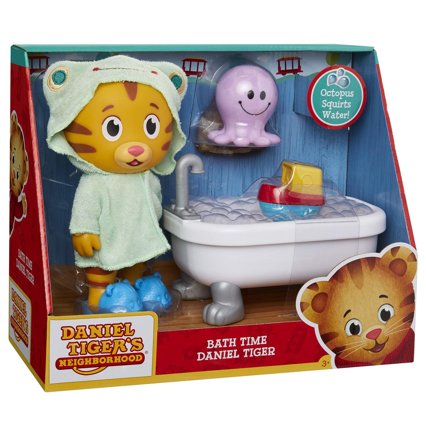 Daniel Tiger's Neighborhood Bath Time Figure – 7-Inch Tall, Articulated with Robe & Slippers
