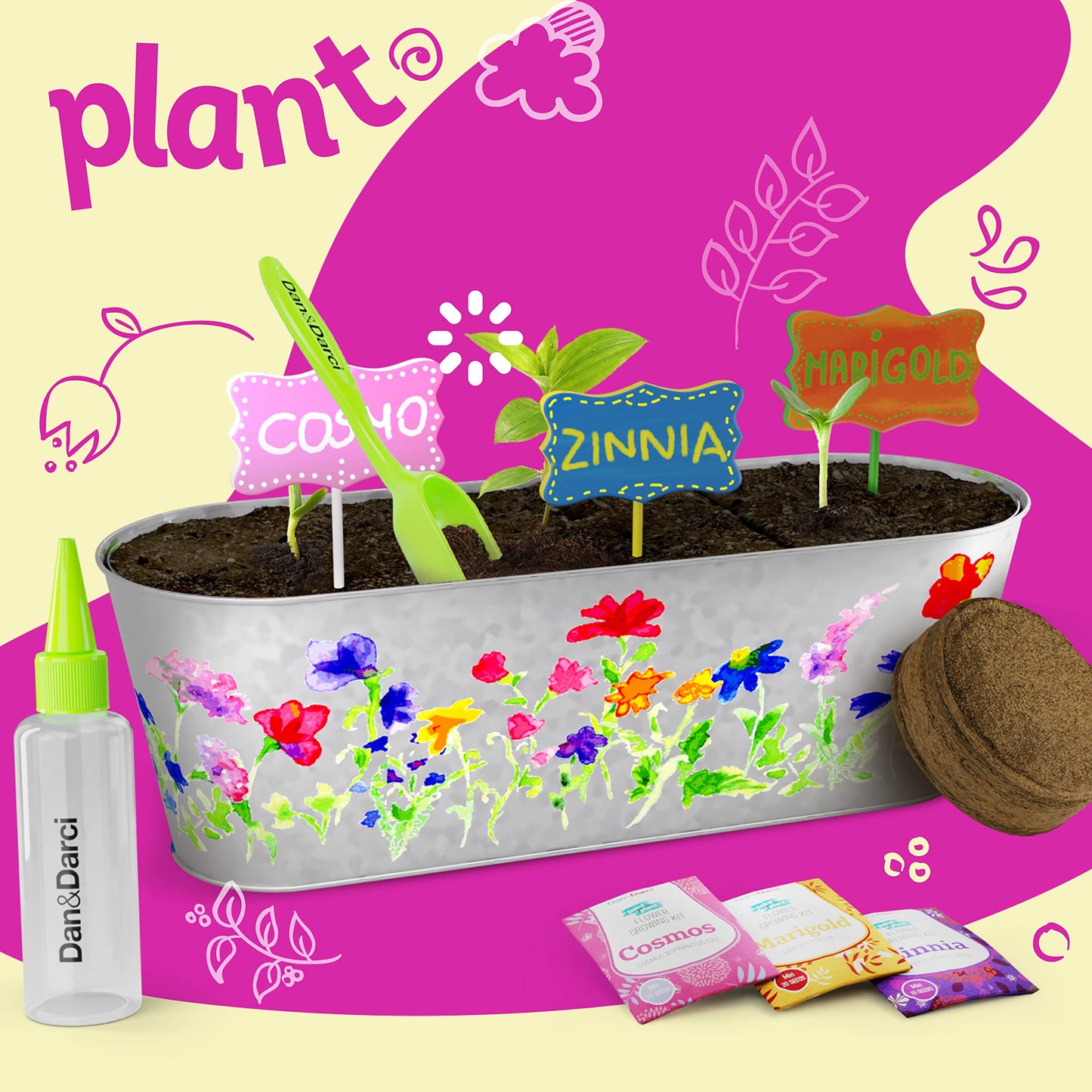 Dan&Darci Paint & Plant Flower Growing Kit for Kids – Easter Gift Idea (Ages 5–12)
