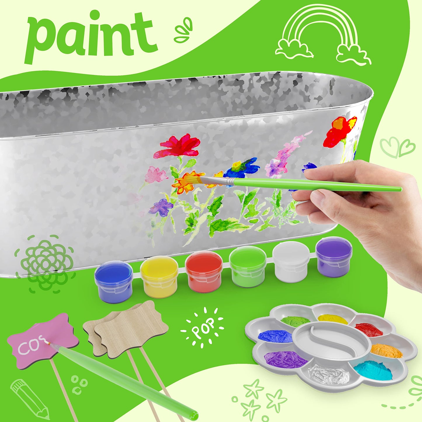 Dan&Darci Paint & Plant Flower Growing Kit for Kids – Easter Gift Idea (Ages 5–12)