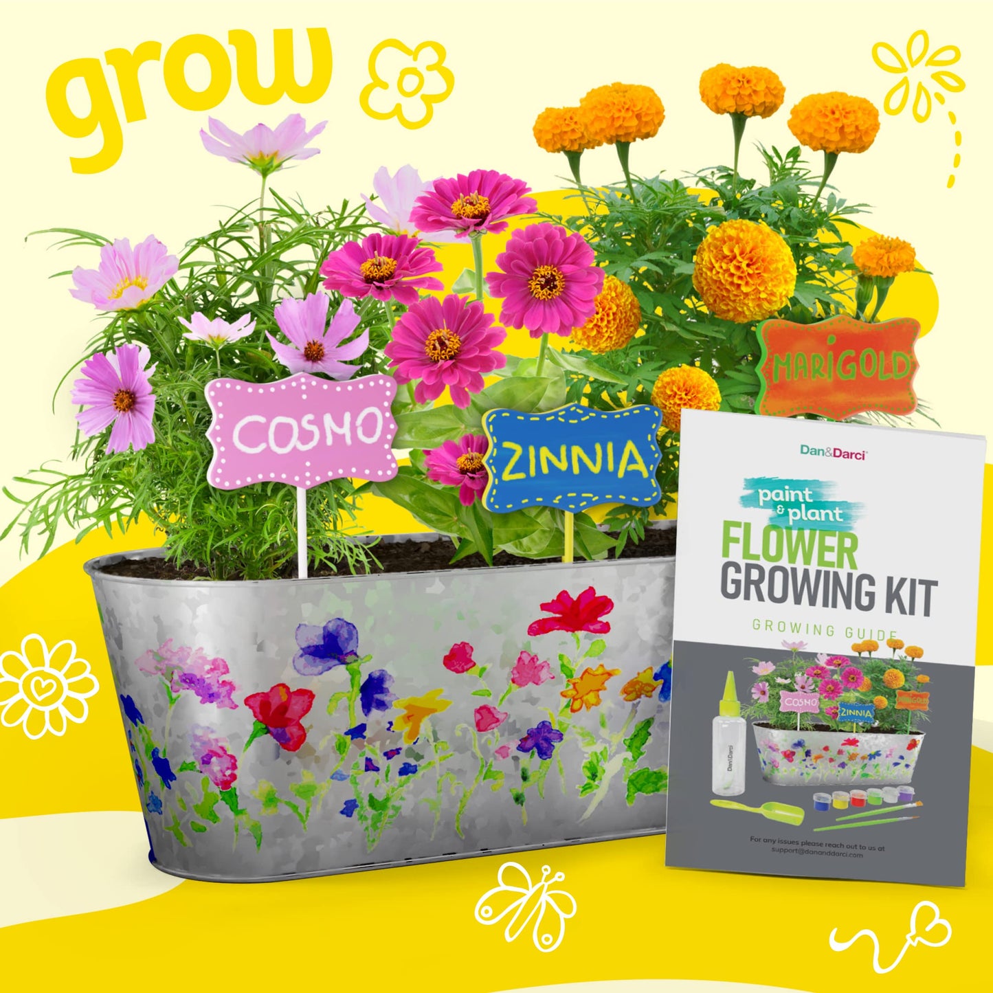 Dan&Darci Paint & Plant Flower Growing Kit for Kids – Easter Gift Idea (Ages 5–12)