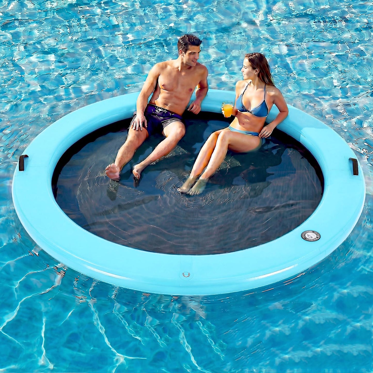 Danrelax 8' Round Inflatable Floating Dock | Sunchill Float Ring