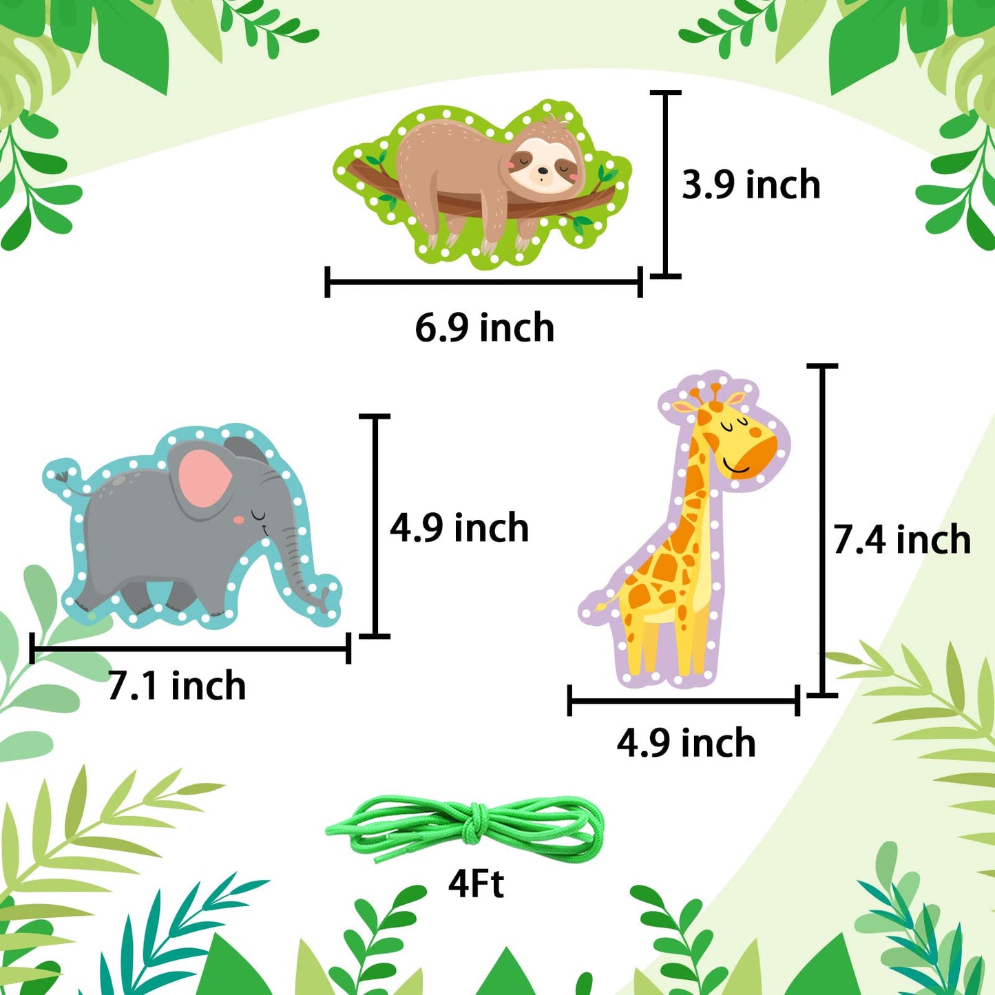 Dapaqami Jungle Animal Lacing Cards – 12-Pack for Preschool