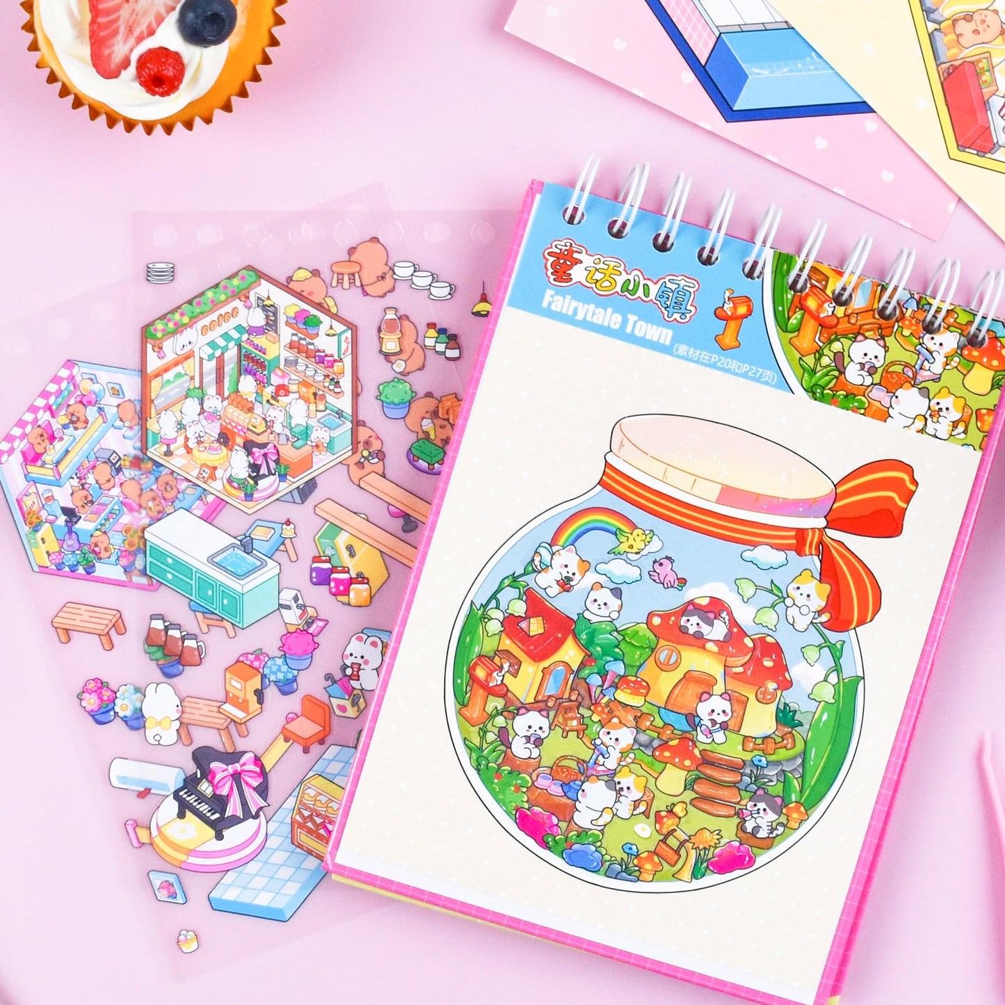 DAPUTOU 20 Sets 3D Sticker Scene Book for Kids – DIY 3D House Stickers