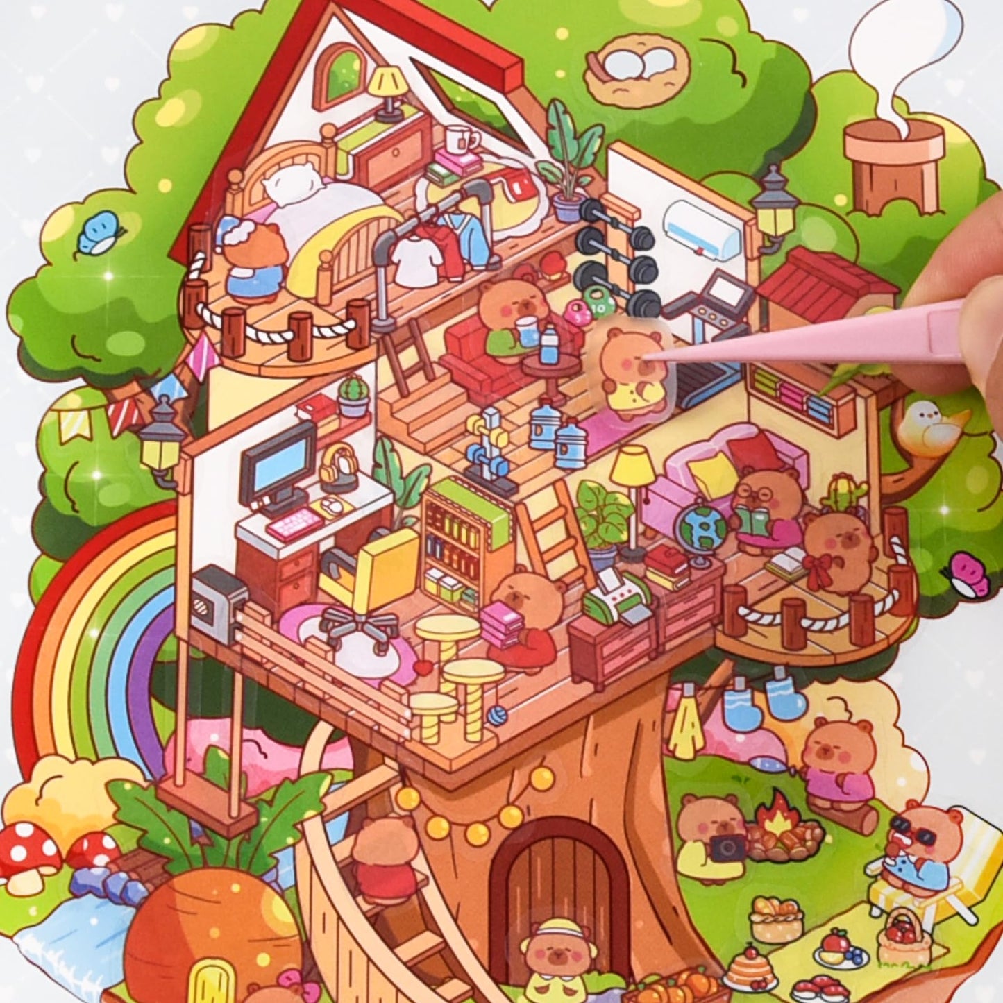 DAPUTOU 20 Sets 3D Sticker Scene Book for Kids – DIY 3D House Stickers