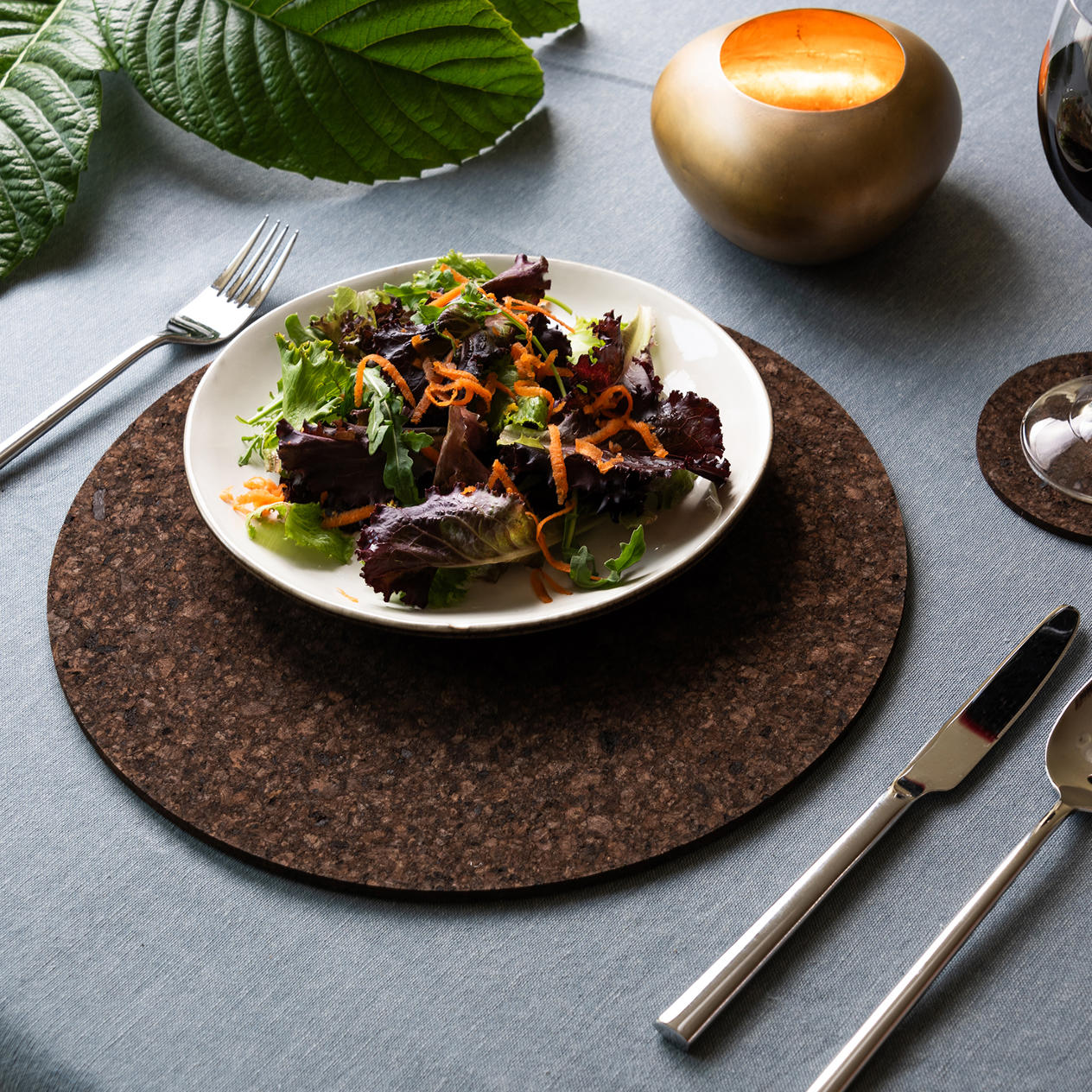 Set of 8 Cork Placemats | Dark | Round