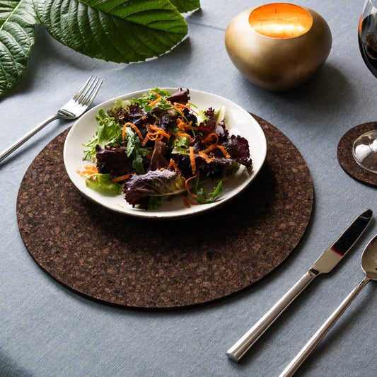 Set of 8 Cork Placemats | Dark | Round