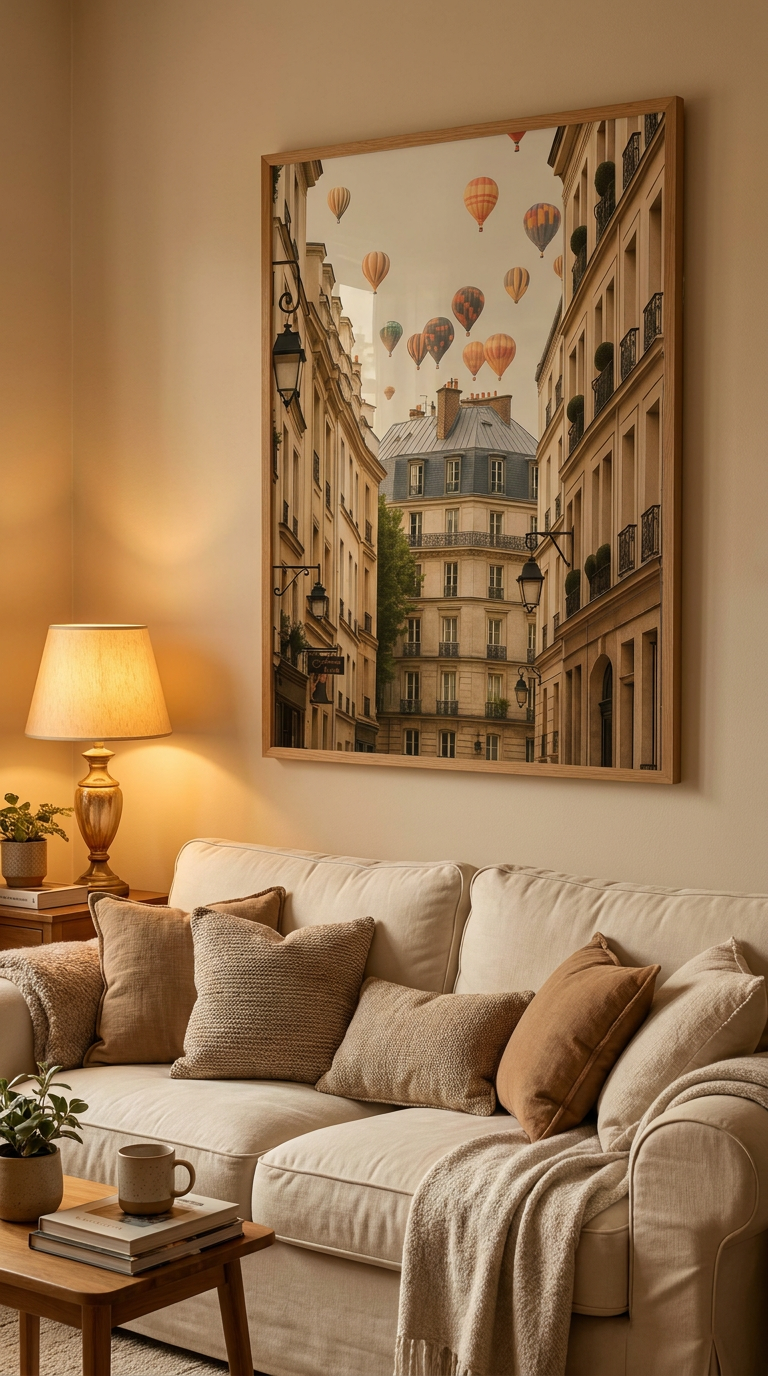 Paris Hot Air Balloon Wall Art – Montmartre Print