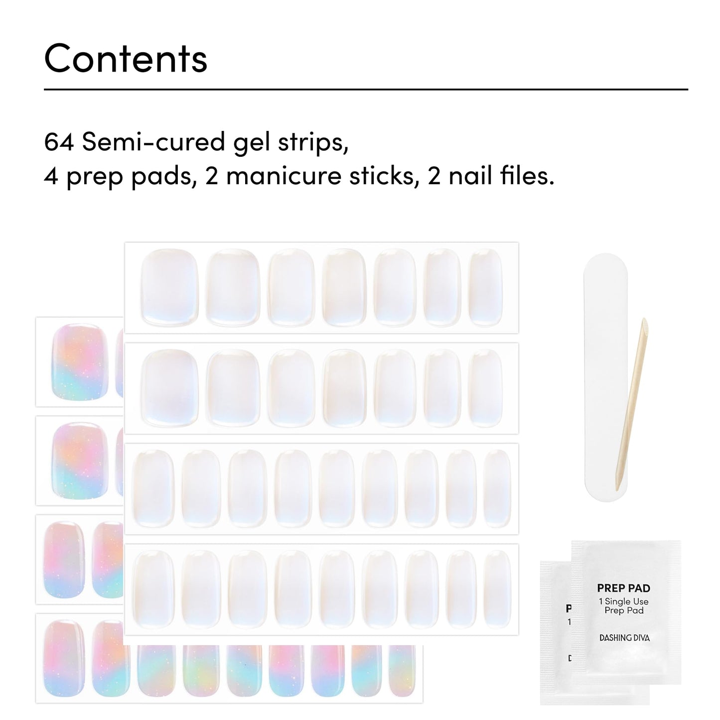 Dashing Diva Glaze Nail Strip Duo – Iridesci & Wishing Well | Long-Lasting Semi-Cured Gel Strips