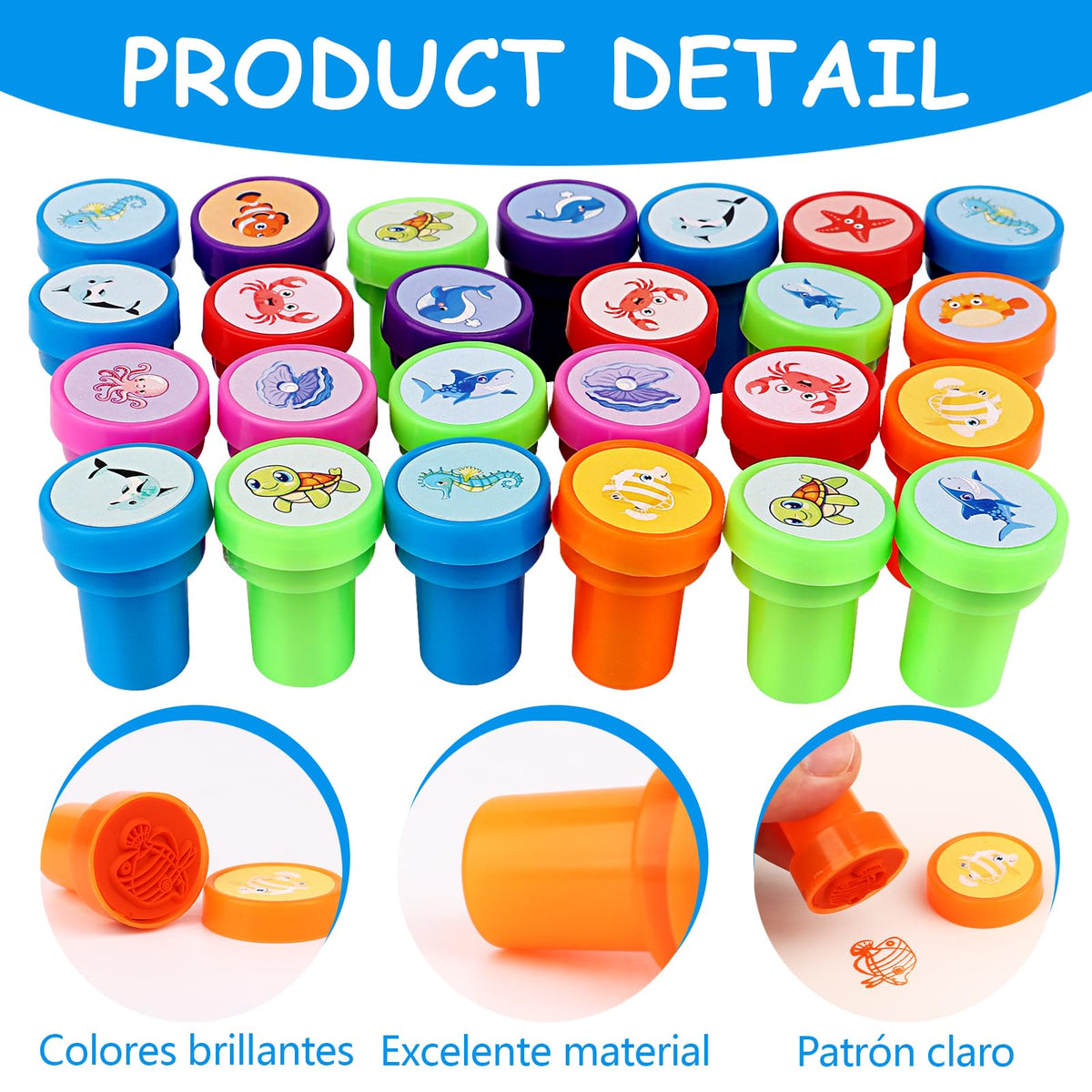 DAVAXI 36-Piece Sea Life Stampers – Self-Inking Ocean Animals for Crafts, Party Favors, Classroom