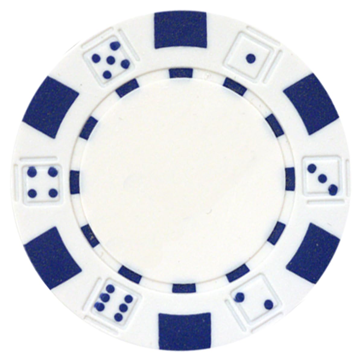 DA VINCI 50 Dice-Striped 11.5g Clay Composite Poker Chips – White (50-Chip Roll)