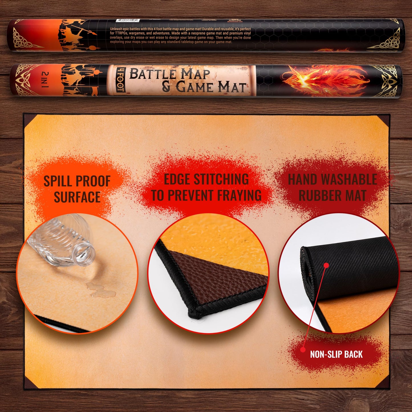 Da Vinci's Room 2-in-1 DND Battle Map & 4-Foot Rubber Game Mat - 48x36 in
