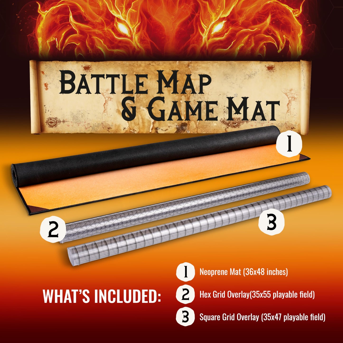 Da Vinci's Room 2-in-1 DND Battle Map & 4-Foot Rubber Game Mat - 48x36 in