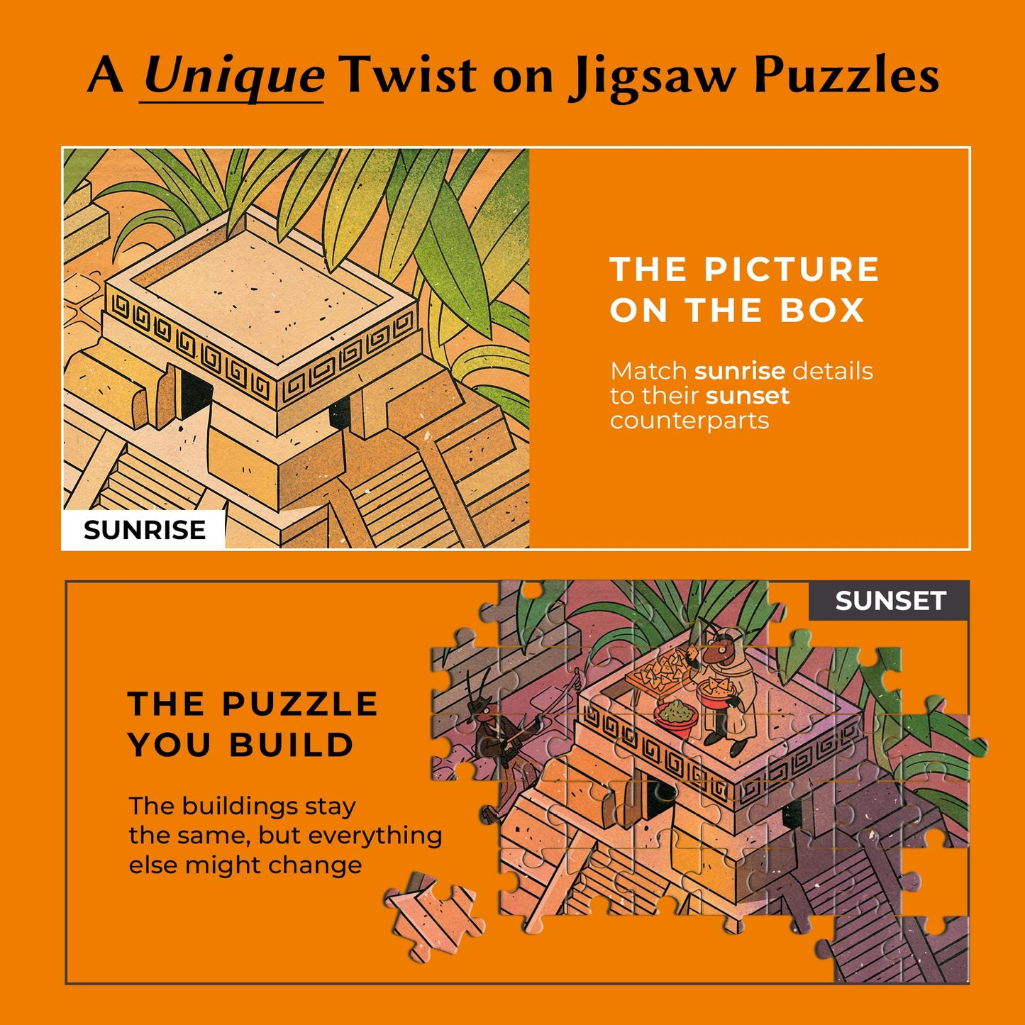Time Warp Puzzle Series 2: Sunrise to Sunset – 1000-Piece Jigsaw for Adults | da Vinci's Room