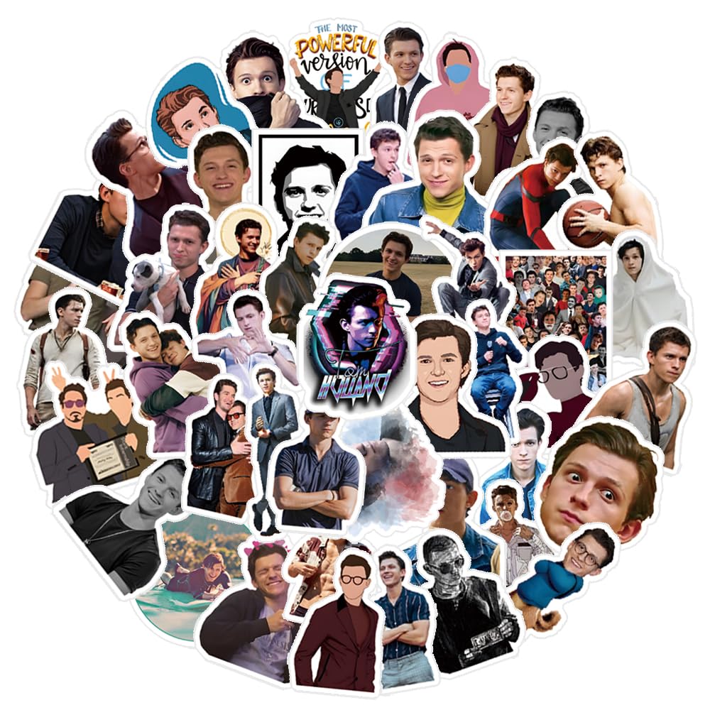 DAWINRK Tom Holland Stickers 63pcs – Waterproof Vinyl Decals for Laptops & Water Bottles
