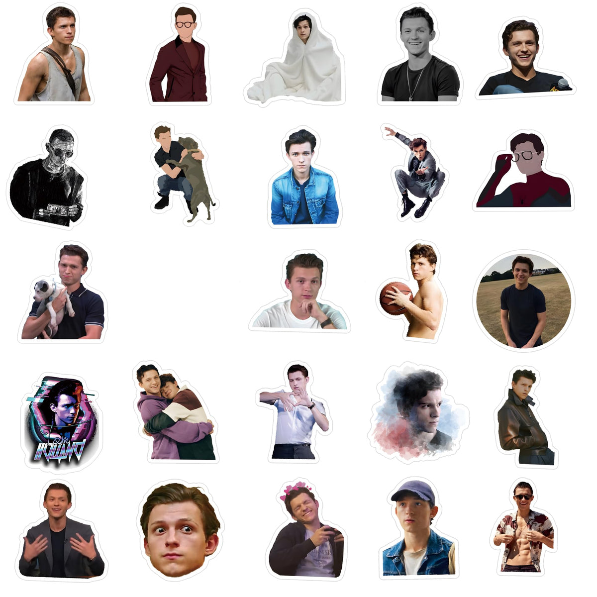 DAWINRK Tom Holland Stickers 63pcs – Waterproof Vinyl Decals for Laptops & Water Bottles