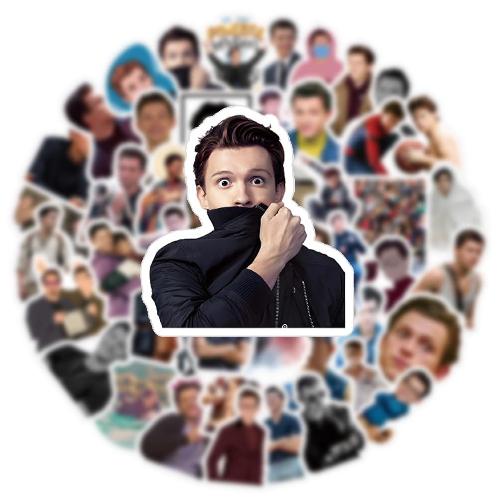 DAWINRK Tom Holland Stickers 63pcs – Waterproof Vinyl Decals for Laptops & Water Bottles